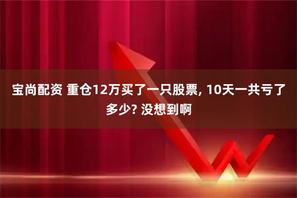 宝尚配资 重仓12万买了一只股票, 10天一共亏了多少? 没想到啊